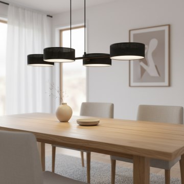 Ovjesna svjetiljka na užetu DRUMZ 4xE14/10W/230V crna