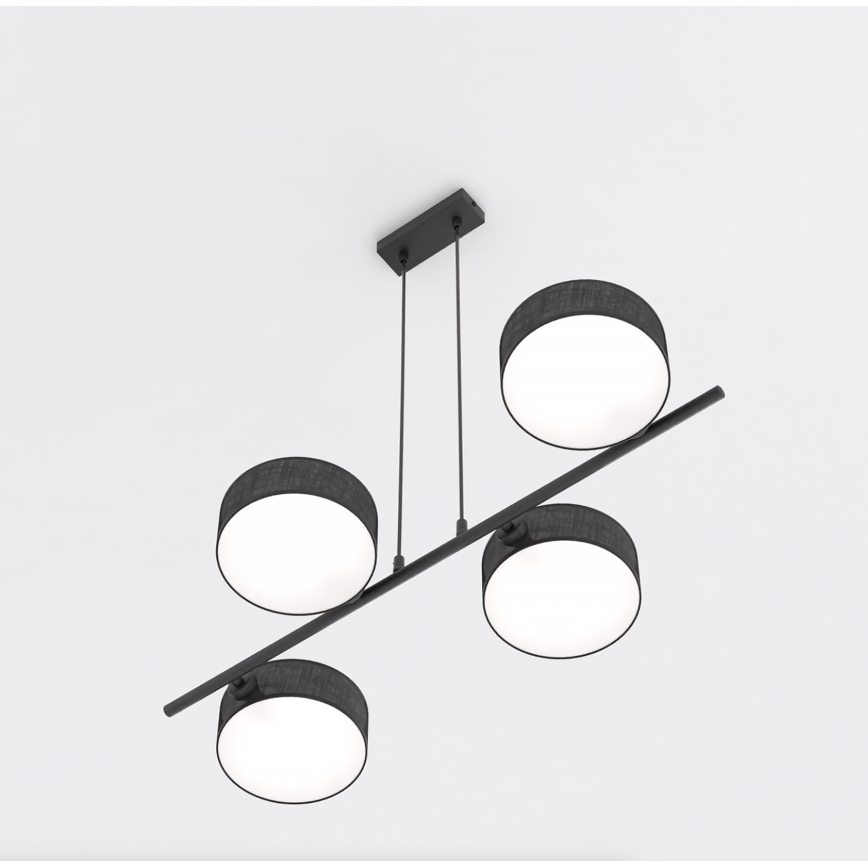 Ovjesna svjetiljka na užetu DRUMZ 4xE14/10W/230V crna