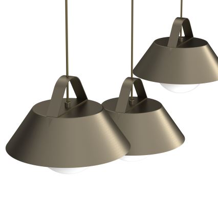 Ovjesni luster FUNDA na sajli 3xE27/15W/230V u brončanoj boji