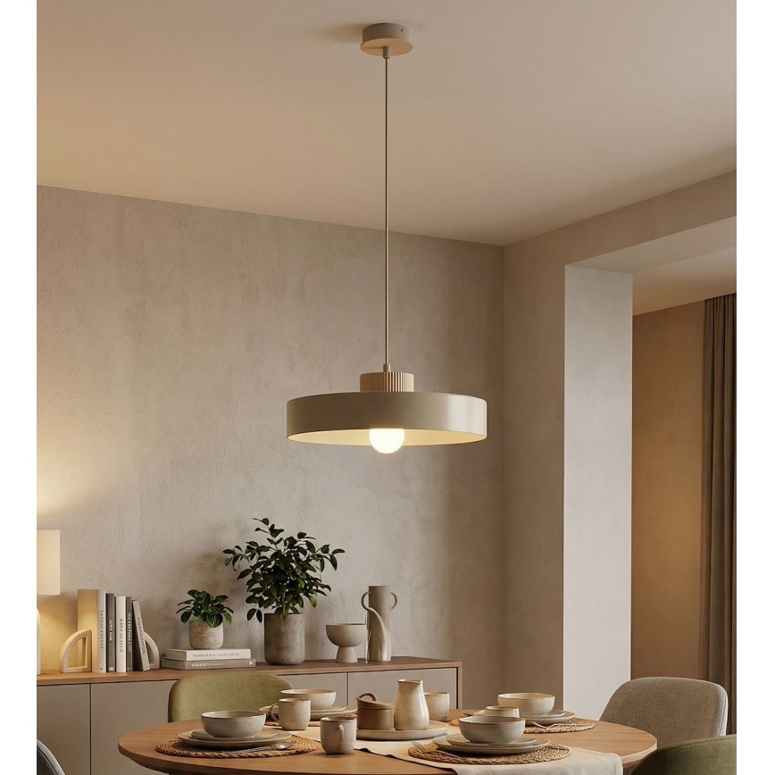 Ovjesni luster na sajli KIVI 1xE27/15W/230V bež