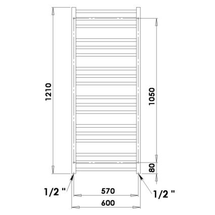 P.M.H. AV4B - Kupaonski ljestvasti radijator AVENTO 567 W 121 cm crna