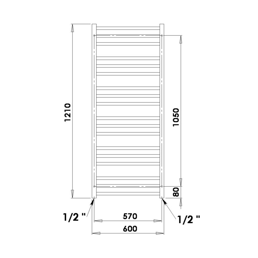 P.M.H. AV4W - Kupaonski ljestvasti radijator AVENTO 567 W 121 cm bijela