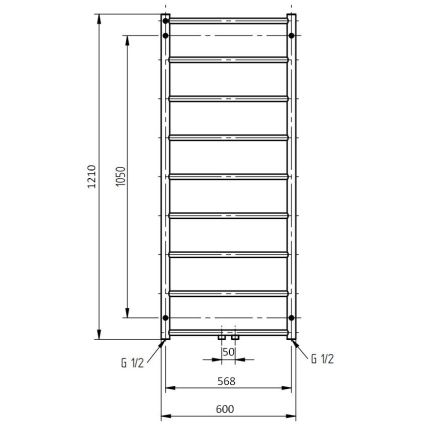P.M.H. NS4C-M - Kupaonski ljestvičasti radijator NAAS 222W 121 cm sjajni krom