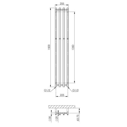 P.M.H. PX2C/4 - Kupaonski ljestvični radijator PLUTO X 350 W 150 cm sjajni krom