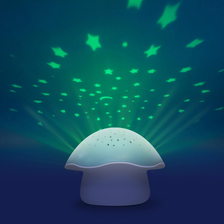 PABOBO - Projektor s melodijom STAR MUSHROOM 3xAA plava