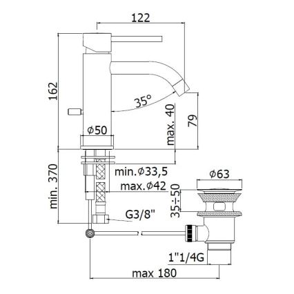 Paffoni - Baterija za umivaonik + ispust LIGHT bijela