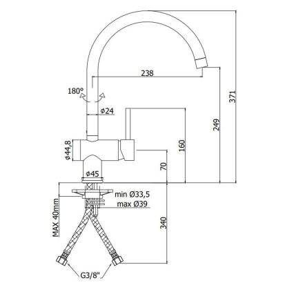 Paffoni - Kuhinjska miješalica LIGHT u brušenom zlatu