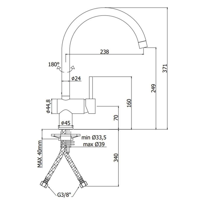 Paffoni - Kuhinjska miješalica LIGHT u brušenom zlatu