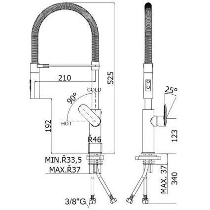 Paffoni - Kuhinjska miješalica s izvlačivom prskalicom CANDY 52,5 cm sjajni krom