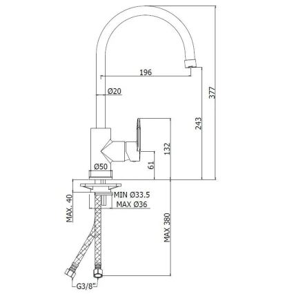 Paffoni - Kuhinjska slavina CANDY sjajni krom