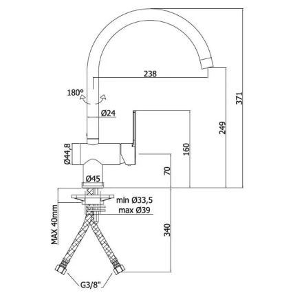 Paffoni - Kuhinjska slavina RINGO, polirani krom