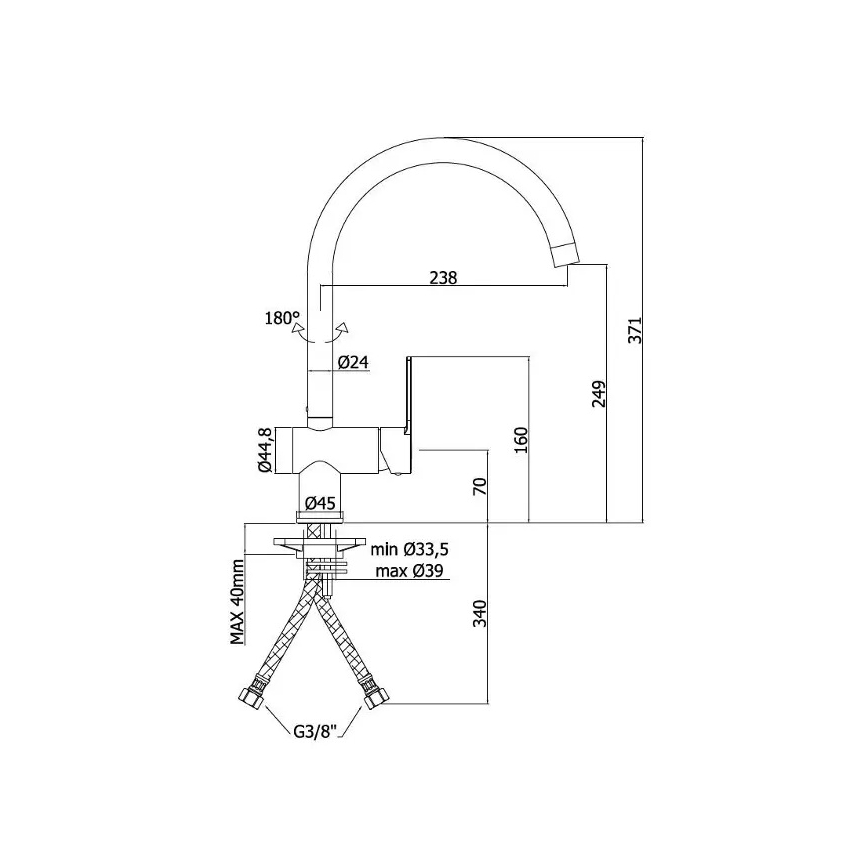 Paffoni - Kuhinjska slavina RINGO, polirani krom