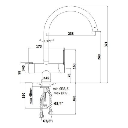 Paffoni - Kuhinjska slavina RINGO, sjajni krom
