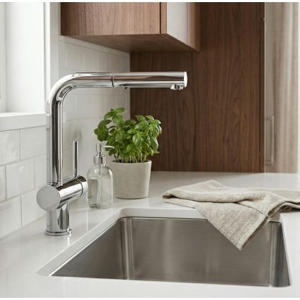 Paffoni - Kuhinjska slavina s izvlačivom prskalicom LIGHT 29,2 cm, sjajni krom