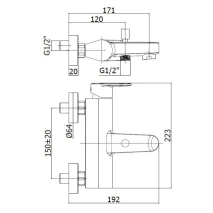 Paffoni - Kupaonska baterija CANDY polirani krom