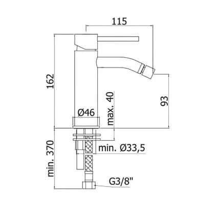 Paffoni - Miješalica za bide LIGHT crna
