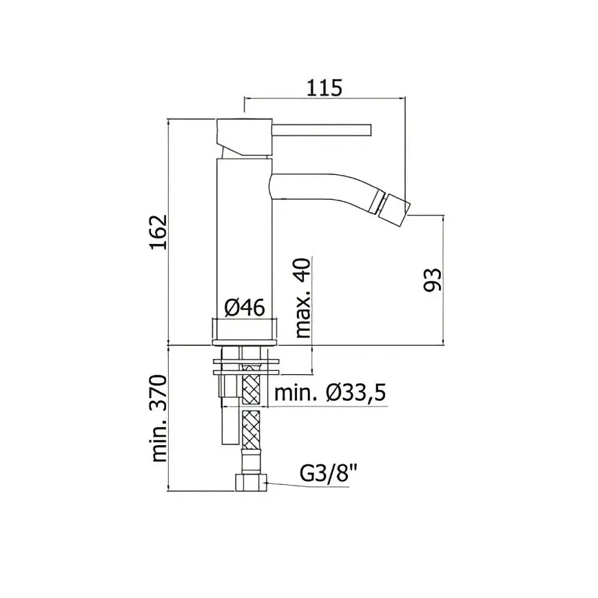 Paffoni - Miješalica za bide LIGHT crna