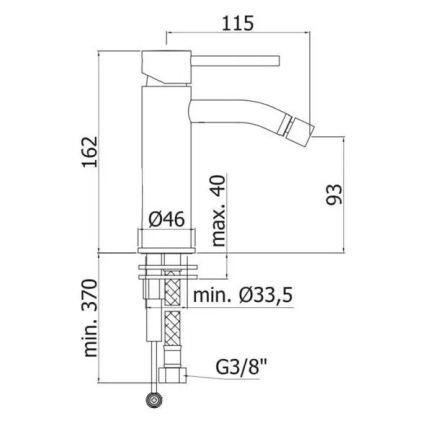 Paffoni - Miješalica za bide LIGHT nehrđajući čelik