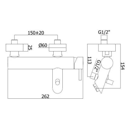 Paffoni - Miješalica za kadu LIGHT, nehrđajući čelik