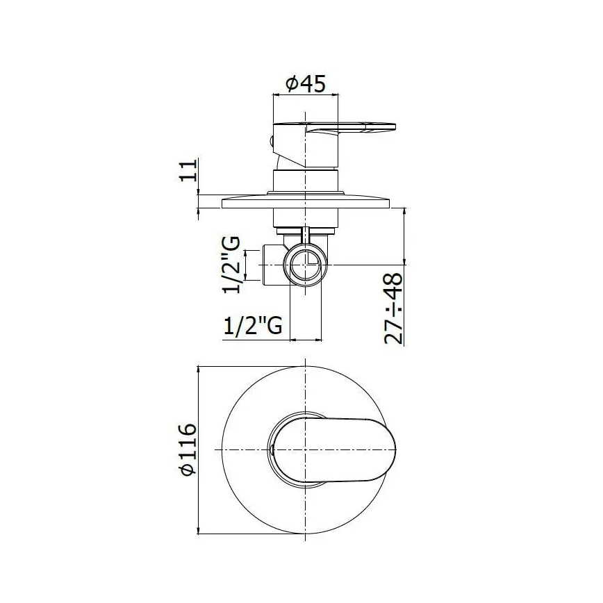 Paffoni - Miješalica za tuš CANDY sjajni krom