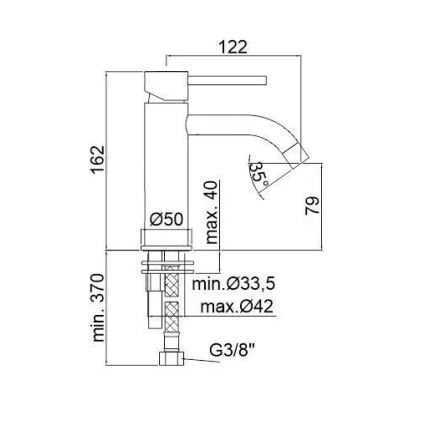 Paffoni - Miješalica za umivaonik LIGHT, brušeno zlato