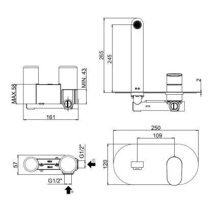 Paffoni - Miješalica za umivaonik za podžbuknu ugradnju CANDY, sjajni krom