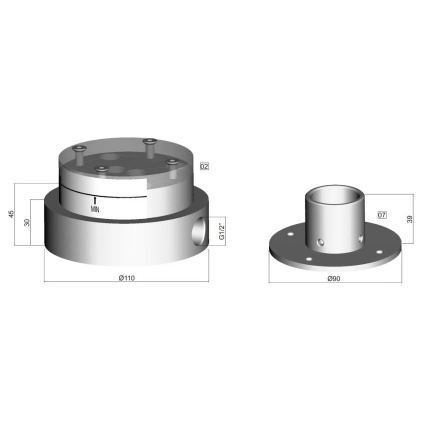 Paffoni - Montažno tijelo za podnu ugradnju miješalice za kadu LIGHT