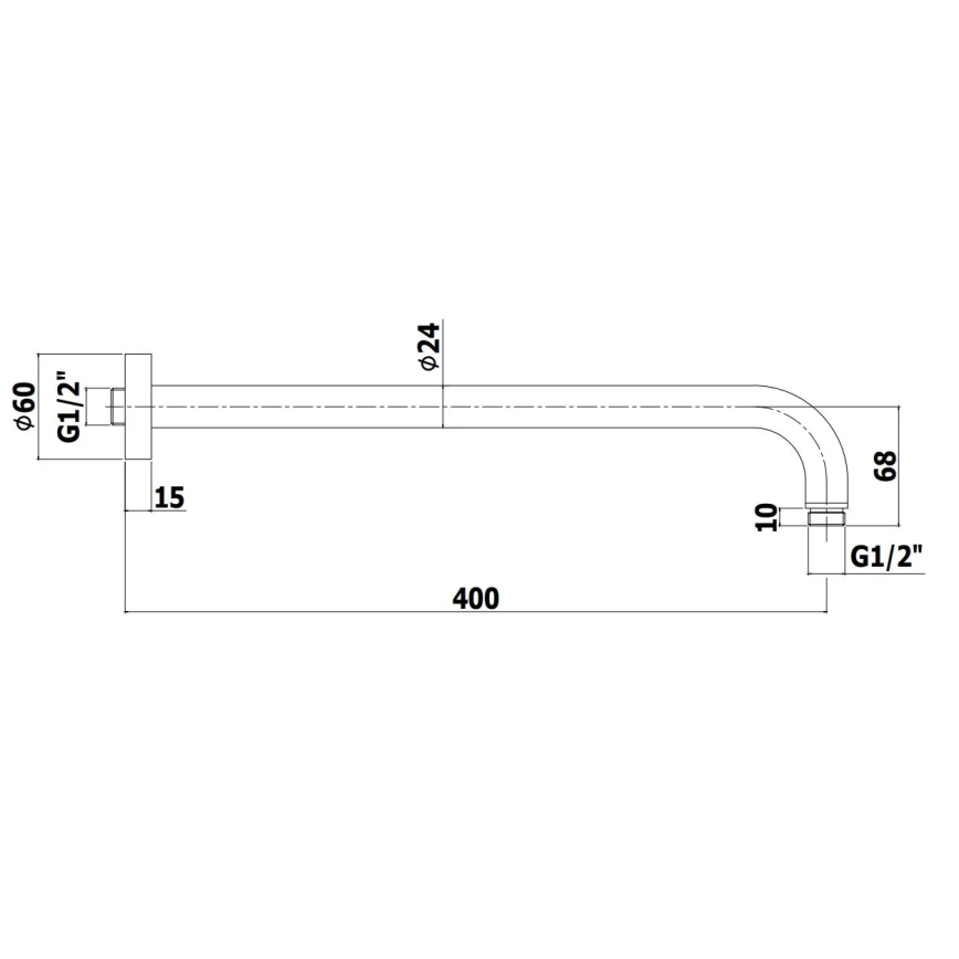 Paffoni - okrugli nosač tuša 40 cm, crne boje
