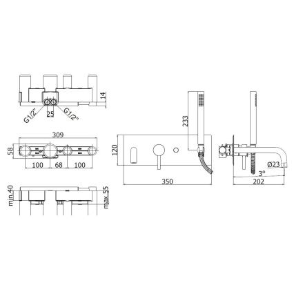 Paffoni - Set za kadu LIGHT, sjajni krom