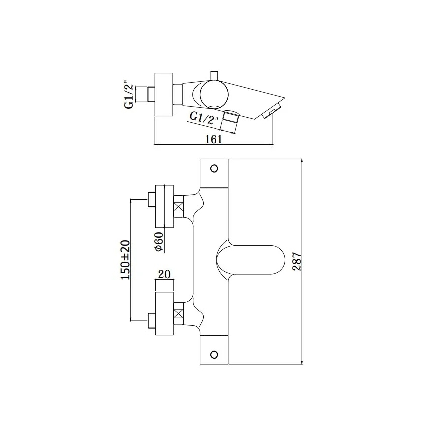 Paffoni - set za kadu LIGHT sjajni krom