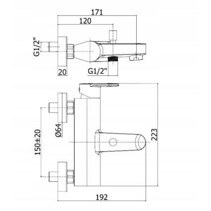 Paffoni - Set za kadu s miješalicom CANDY, sjajni krom