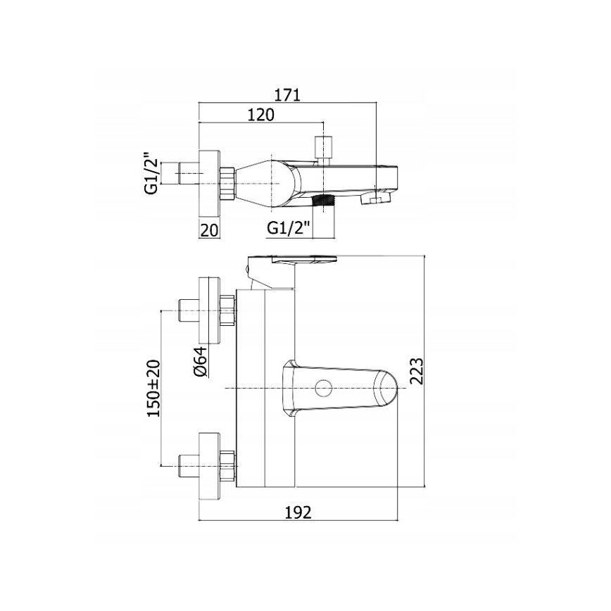 Paffoni - Set za kadu s miješalicom CANDY, sjajni krom