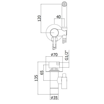 Paffoni - Zidni set s ručnom bide prskalicom za podžbuknu ugradnju RINGO WEST, brončana