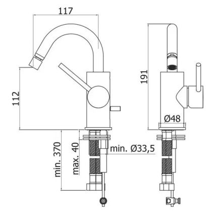 Paffoni - Slavina za bide LIGHT crna
