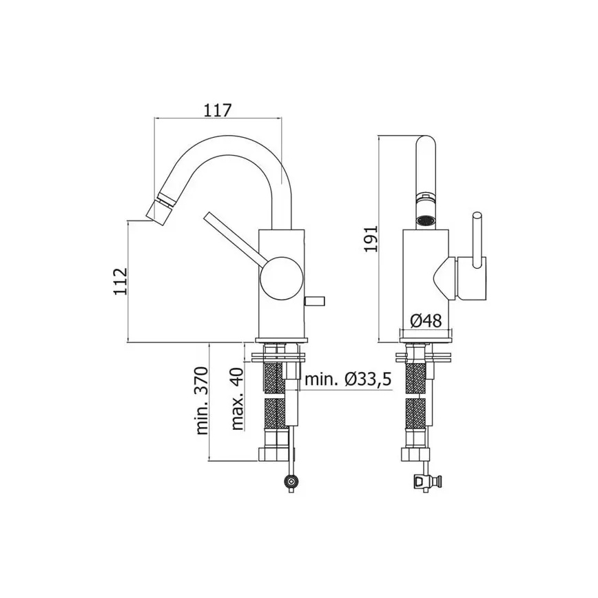 Paffoni - Slavina za bide LIGHT crna