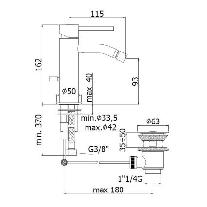 Paffoni - Slavina za bide s odtokom LIGHT, brušeno zlato