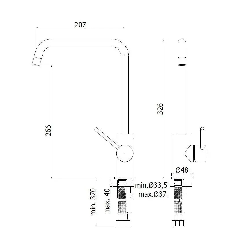 Paffoni - Slavina za sudoper LIGHT 32,6 cm sjajni krom