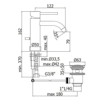 Paffoni - Slavina za umivaonik LIGHT crna