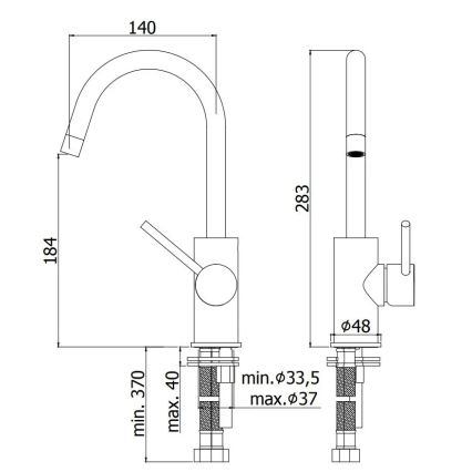 Paffoni - Slavina za umivaonik LIGHT crna