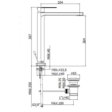 Paffoni - Slavina za umivaonik + odtok TANGO sjajni krom