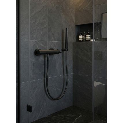 Paffoni - Tuš set s baterijom LIGHT, mat crna