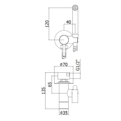 Paffoni - Zidni set s ručnom bide tušicom za podžbuknu ugradnju KIT sjajni krom