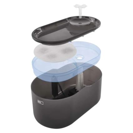 Pametna fontana za kućne ljubimce 2,6 l/5V siva Wi-Fi