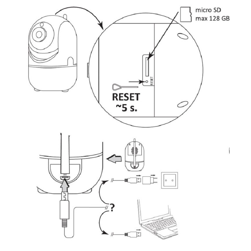 Pametna kamera COSMO LED/230V/Wi-Fi Tuya