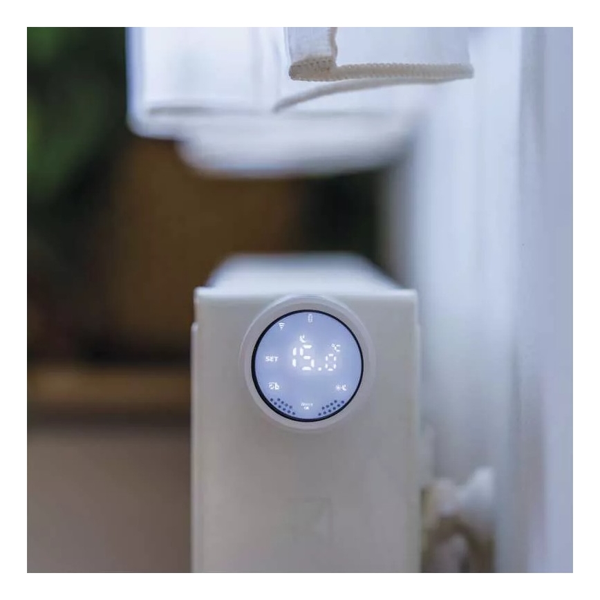 Pametna termostatska glava s LCD zaslonom GoSmart M30x1,5 2xAA/1,5V Tuya