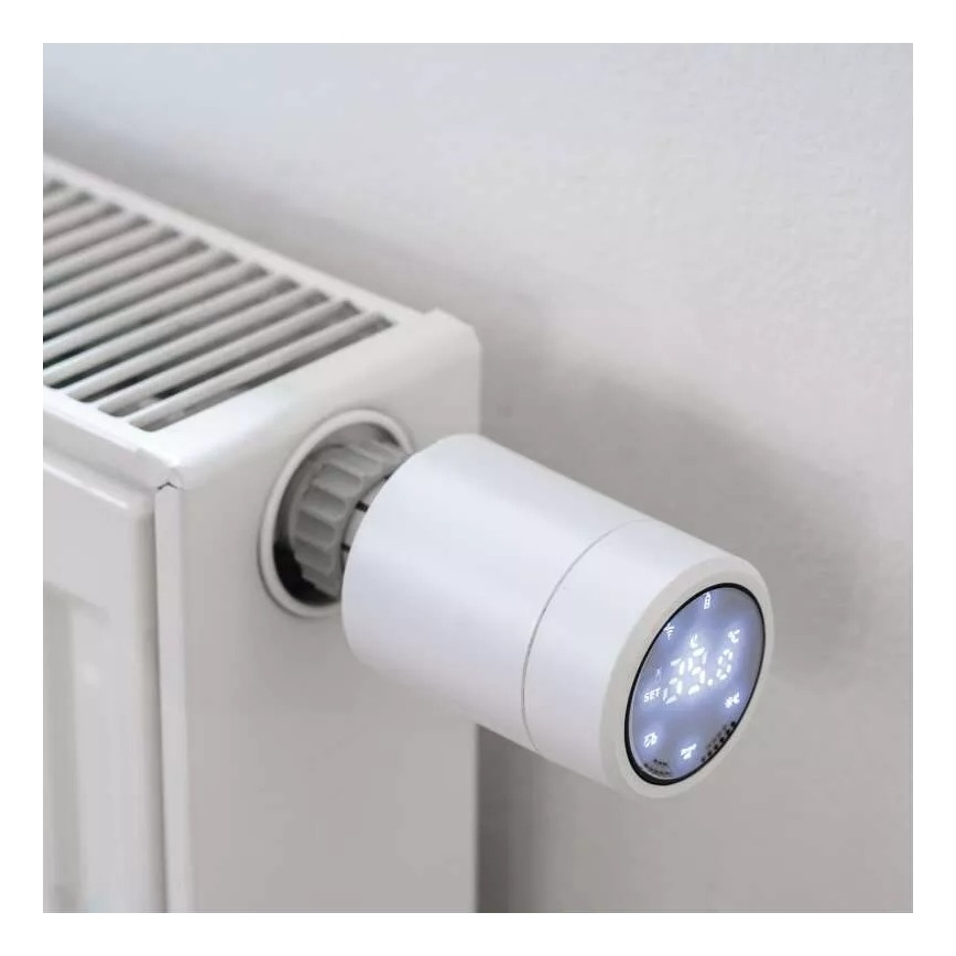 Pametna termostatska glava s LCD zaslonom GoSmart M30x1,5 2xAA/1,5V Tuya