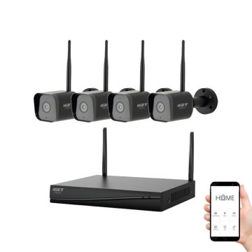 Pametni nadzorni sustav + 4 kamere, svaka s 2K+ senzorom, 12V, IP65, Wi-Fi, kompatibilan s Tuya