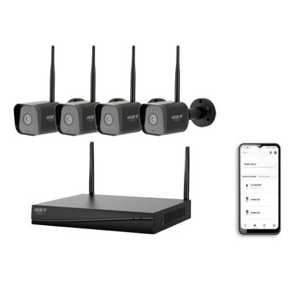 Pametni nadzorni sustav + 4 kamere, svaka s 2K+ senzorom, 12V, IP65, Wi-Fi, kompatibilan s Tuya