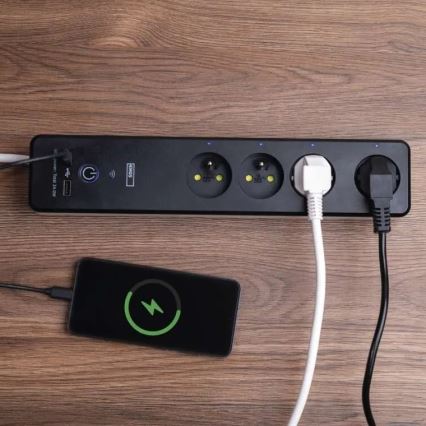 Pametni produžni kabel s prekidačem GoSmart 4Z + 1xUSB-A + 1xUSB-C 2 m Wi-Fi Tuya