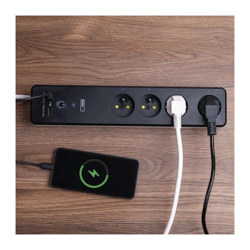 Pametni produžni kabel s prekidačem GoSmart 4Z + 1xUSB-A + 1xUSB-C 2 m Wi-Fi Tuya